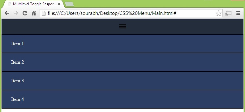 Page after CSS code
