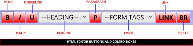 Buttons and Combo-Boxes for the HTML EDITOR
