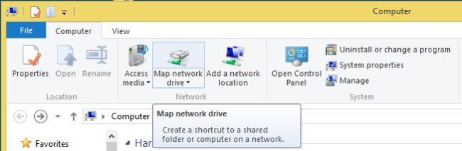 Map Network Drive in Windows 8