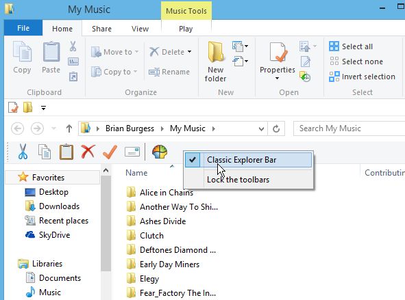 File Explorer bar