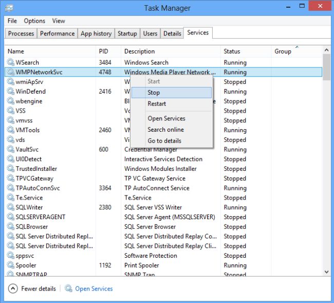Windows stop search