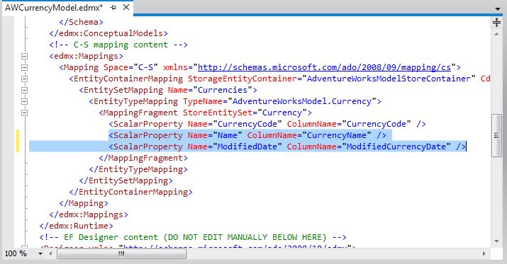 Modifying the C-S mapping content section