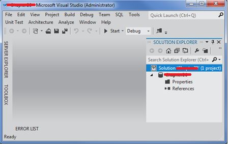 Empty Project listed in Solution Explorer