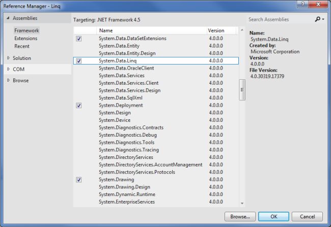 Adding LINQ References