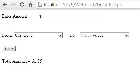 Current Curency Rate Output