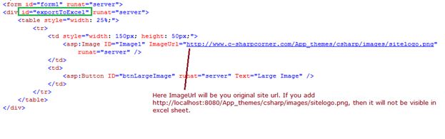 Export HTML, Grid View and Image to Excel Sheet Using ASP.Net