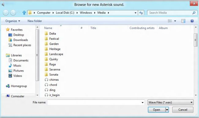 Change System Sounds For Events in Windows 8