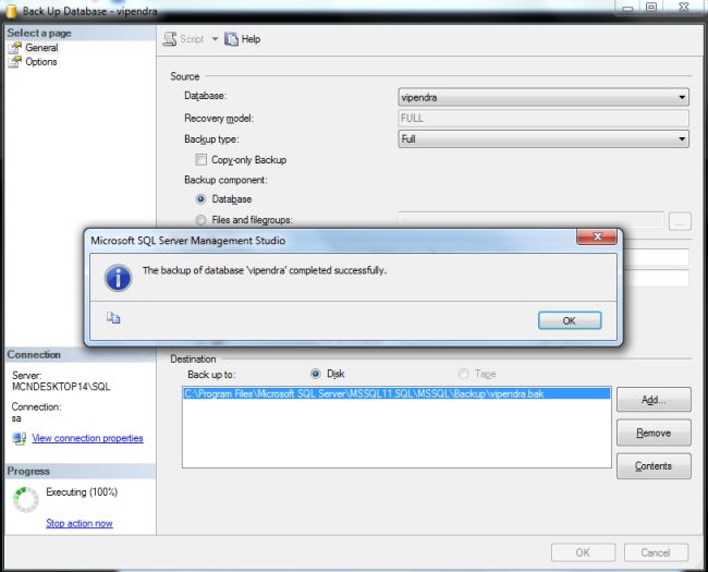 How to Create Database Backup in SQL Server 2012