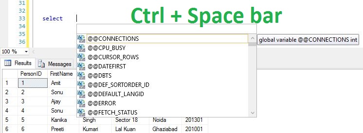 Important Keyboard Shortcuts In SQL Server 2014