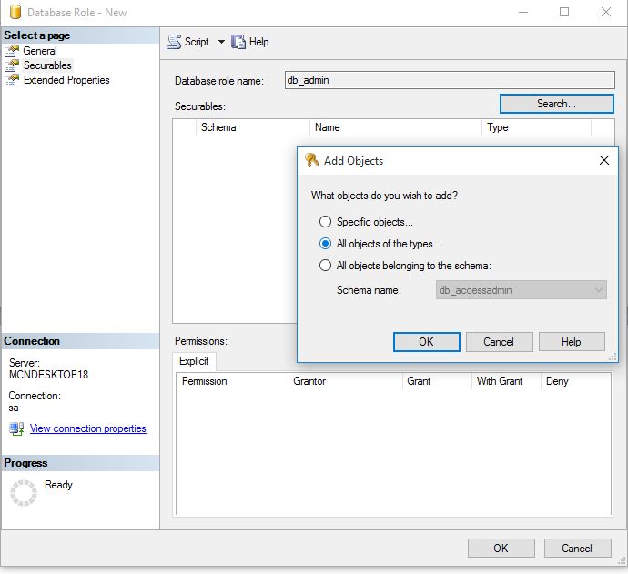 Sql server level roles and permissions