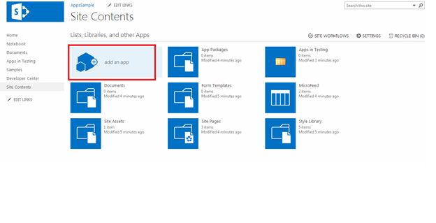 Create App in SharePoint 