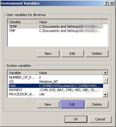 Set Path For Java in Windows XP