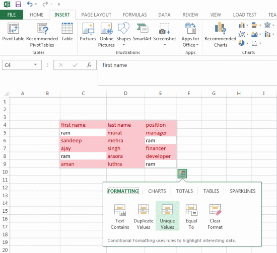 in excel where is the quick analysis button