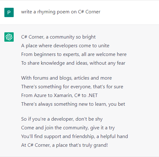 C# Corner Poem By ChatGPT