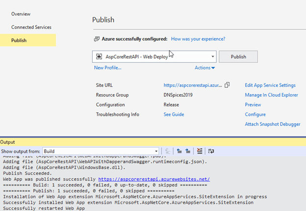 Web API (RESTful) in Azure App Service