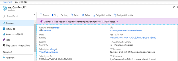 Web API (RESTful) in Azure App Service