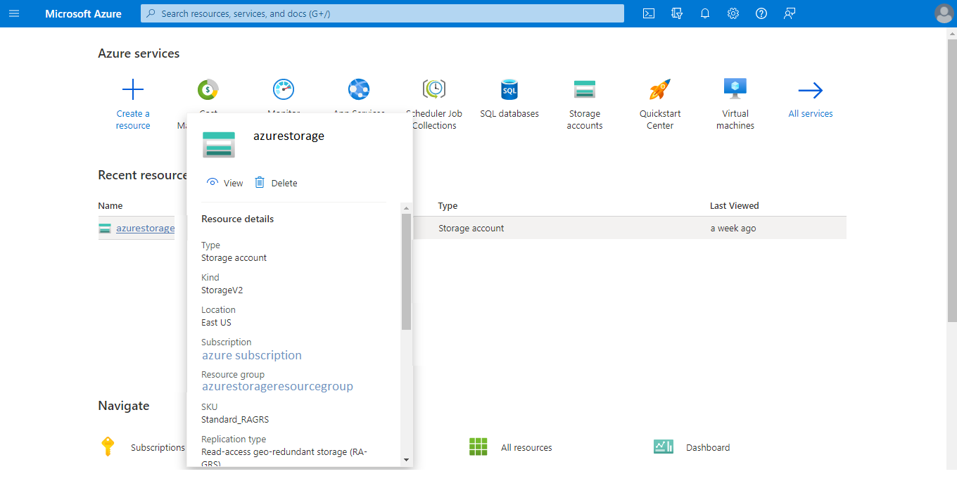 Create Storage Account And Container