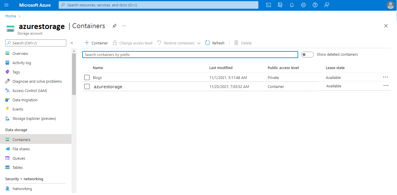 Create Storage Account And Container