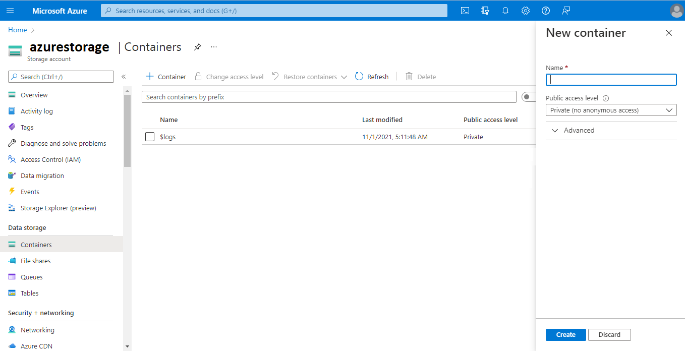 Create Storage Account And Container