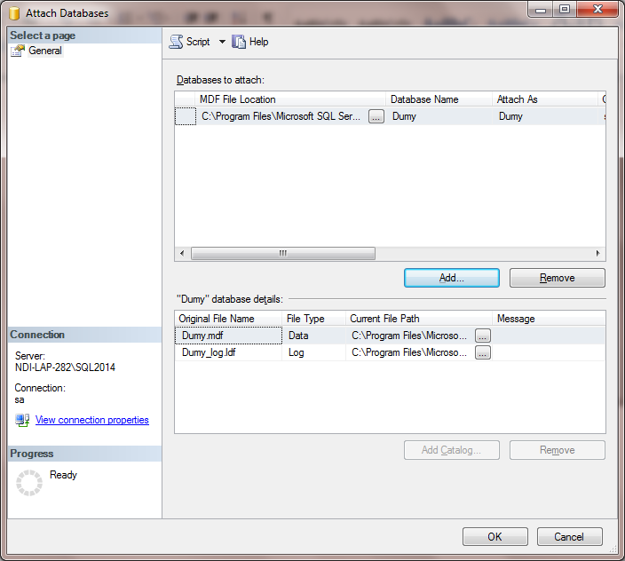 Restore The SQL Server 2008 R2 Database To SQL Server 2014