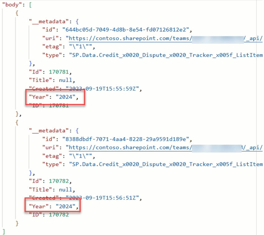 Result of the Filter Array