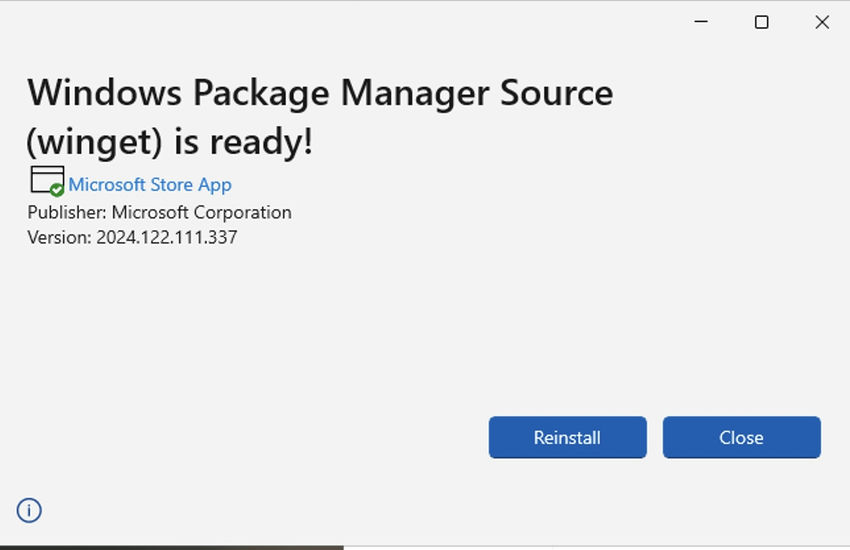 Install Windows Package Manager Source