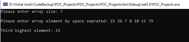 find largest number in array c sharp
