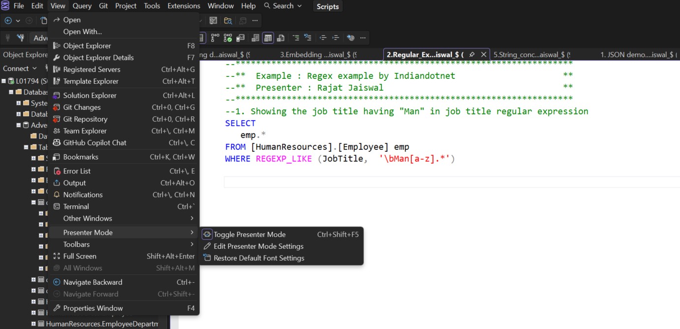 SSMS_Presentation_Mode
