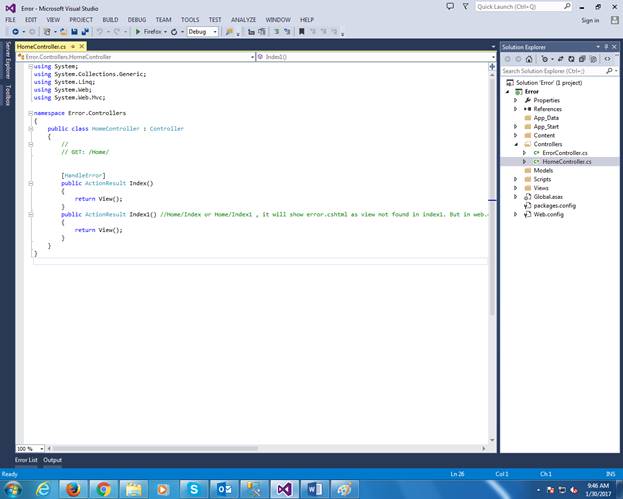 Error Page Customization Setting In ASP.NET MVC 4.0