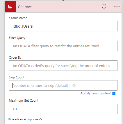 Use Microsoft Flow To Read Data From SQL And Write To SharePoint List