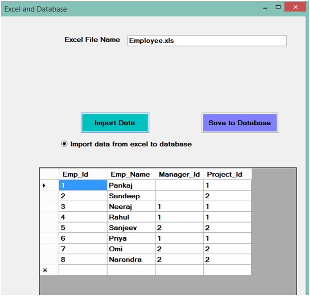 Import and Export Data From Excel to Database