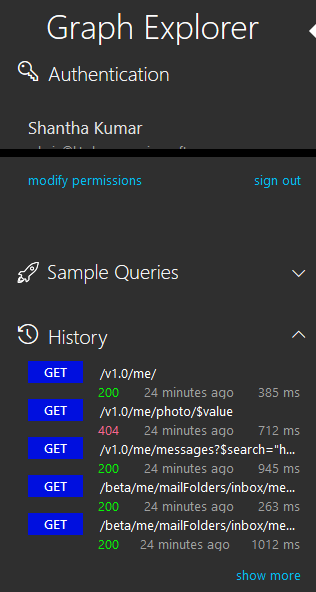 Manage And Export History In Microsoft Graph Explorer