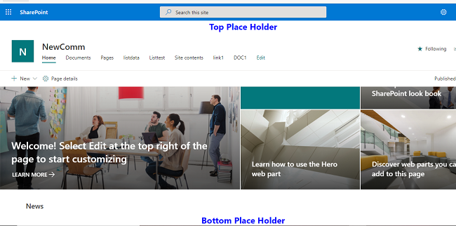 Add Top and Bottom Placeholder using App Customizer