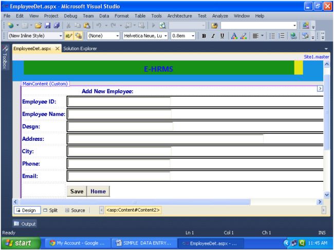 Simple Data Entry Screen Or Insert Query in ASP.NET C# using MS Access