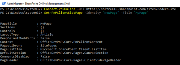 Add and Manipulate Modern SharePoint Page Using PnP PowerShell