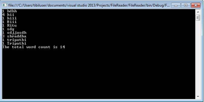 Read Text File And Total/ Each Word Count Using C#