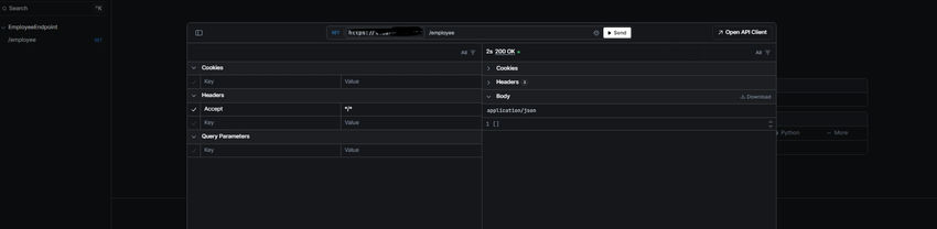 Execution of the code