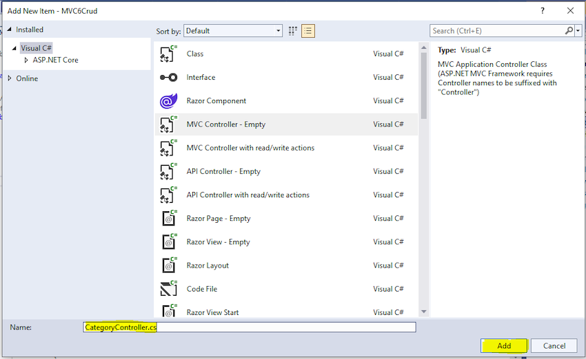 ASP.Net Core MVC (.Net 6.0) CRUD Operation
