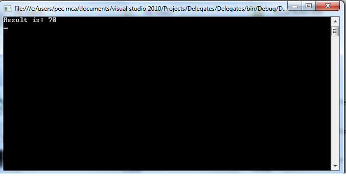 C# Program To Display Results Using Delegates