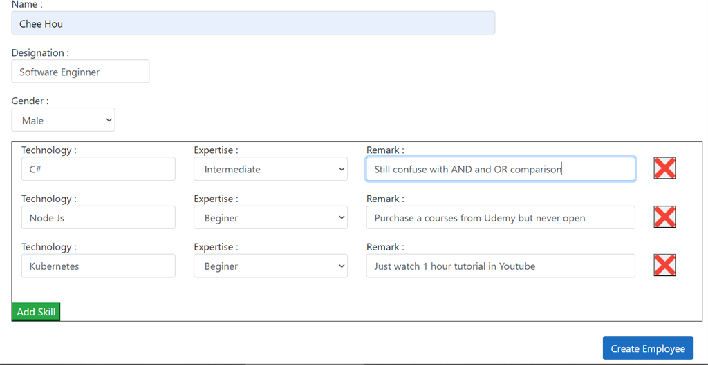 Retrieve Values From Dynamically Appended MVC Partial View