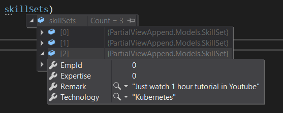 Retrieve Values From Dynamically Appended MVC Partial View