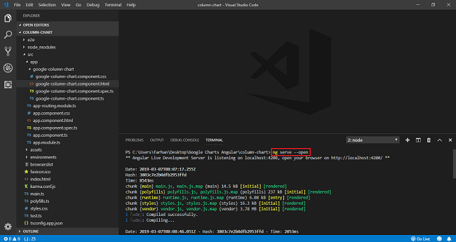 Different Way Of Implementing Google Column Chart In Angular 7
