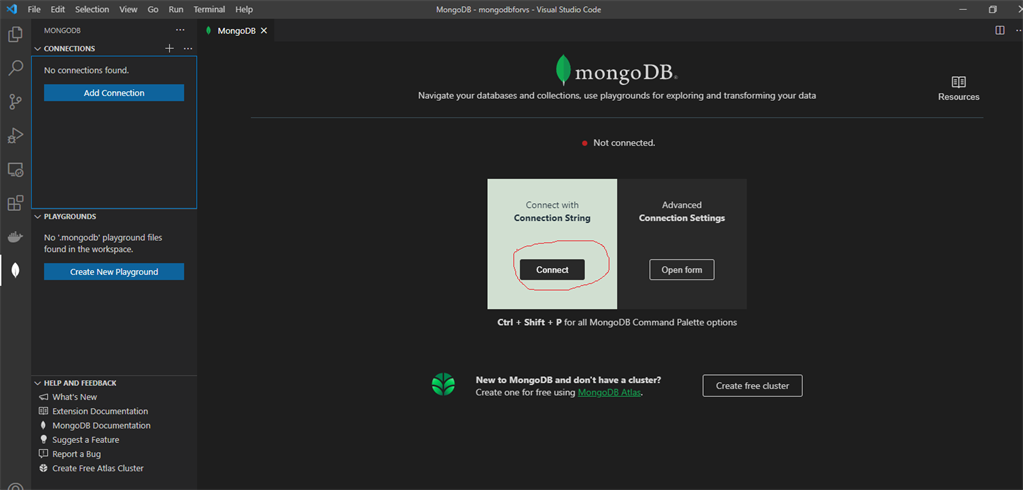 Mongodb with vs code