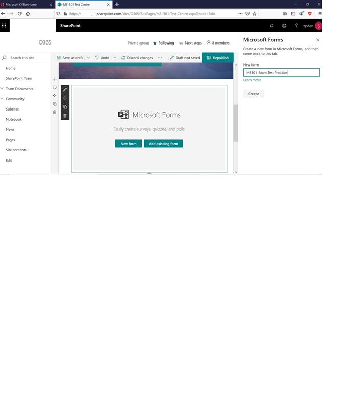 How To Create A Modern SharePoint Online Test Center Page