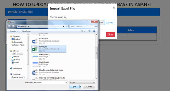 How To Import Excel Data In SQL Server Using ASP.NET