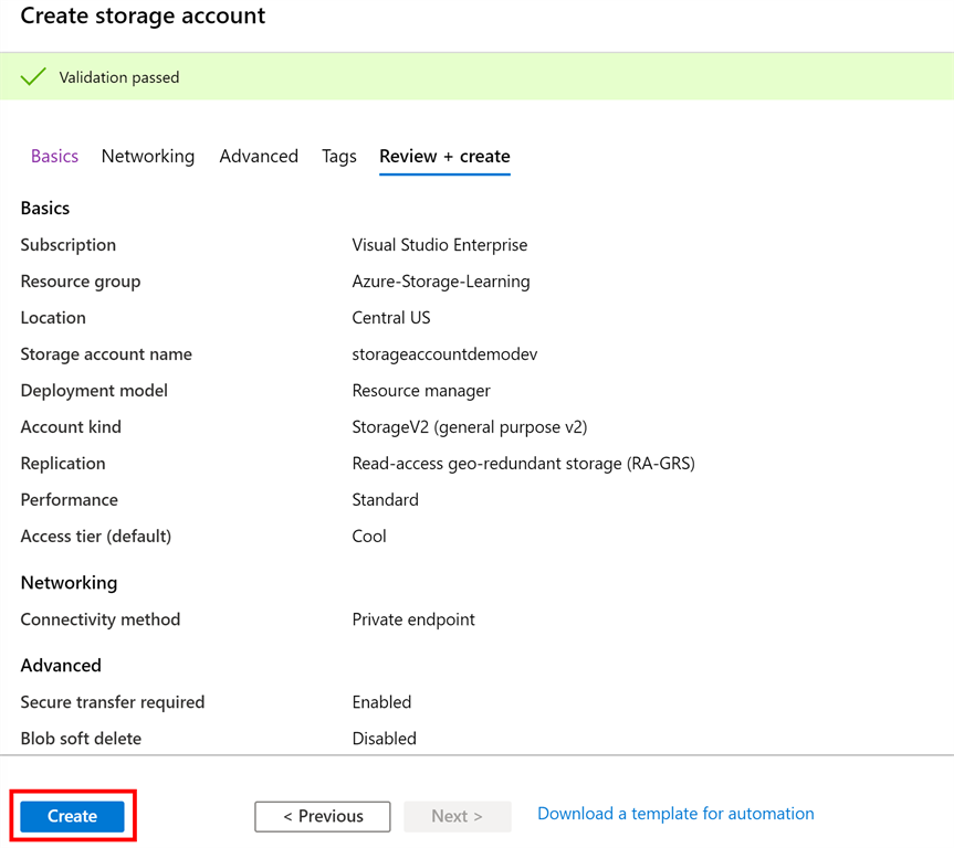 Creating Azure Storage Account And Supported Services