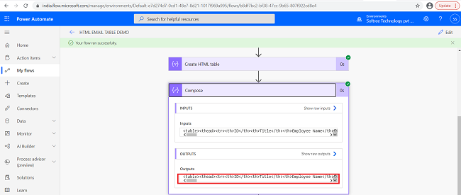 Create A Style HTML Table In An Email Using Power Automate