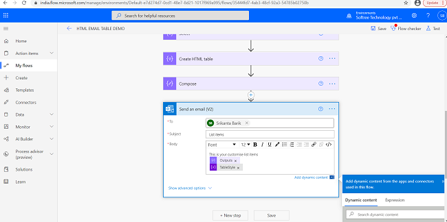 Create A Style HTML Table In An Email Using Power Automate
