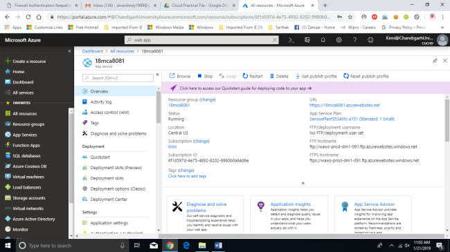 Create Web App In Azure And Publish Using File Explorer