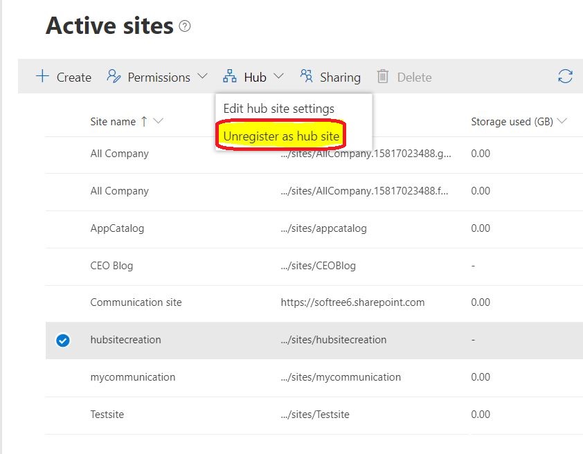 Sharepoint HubSite Configuration